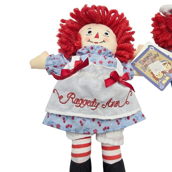 2012 Aurora Raggedy Ann & Andy Dolls Pair 9" Classic Plush Hasbro Ann Has Tag - Picture 4 of 14